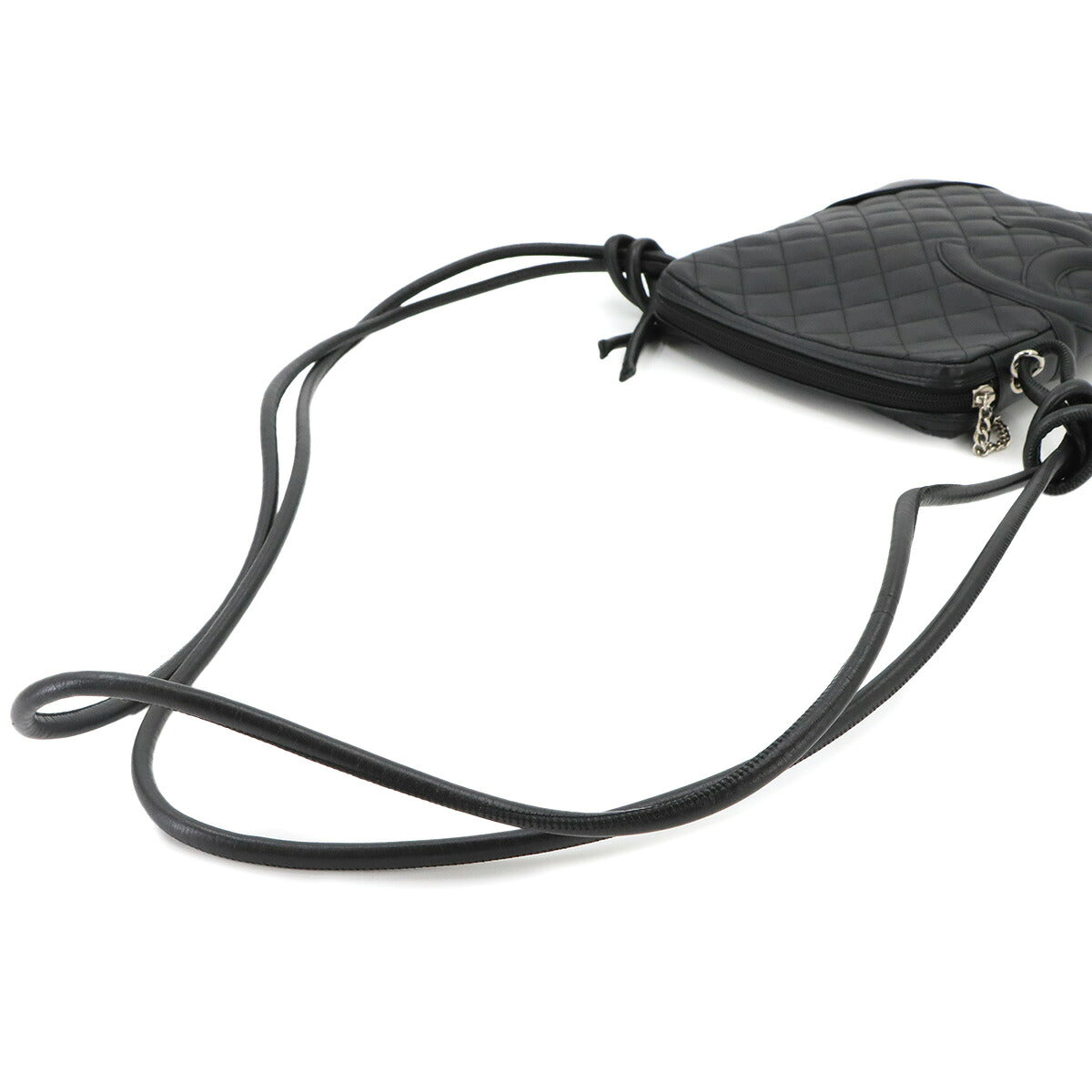 Cambon Line Shoulder Bag Leather Black A25178 Purse