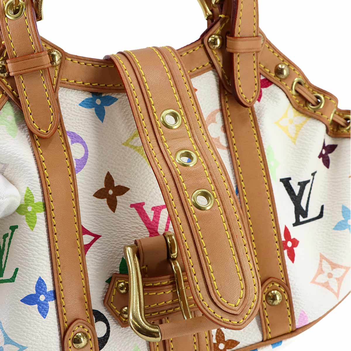Monogram Multi Color Theda Hand Bag Blanc Purse