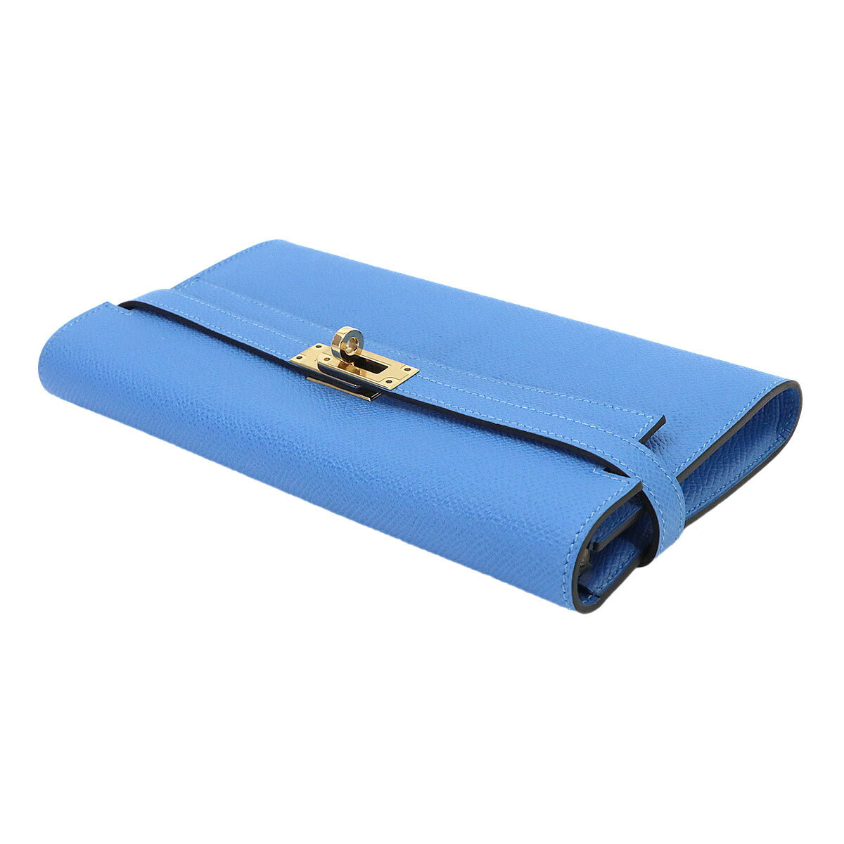 Kelly Wallet Veau Epsom Leather Bleu Paradis Purse