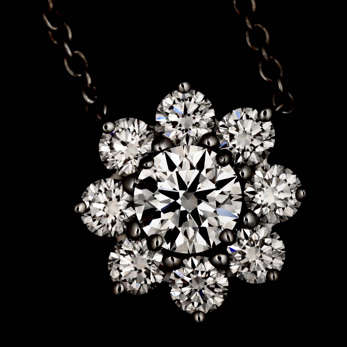 Sunflower Mini Diamond Necklace Pt