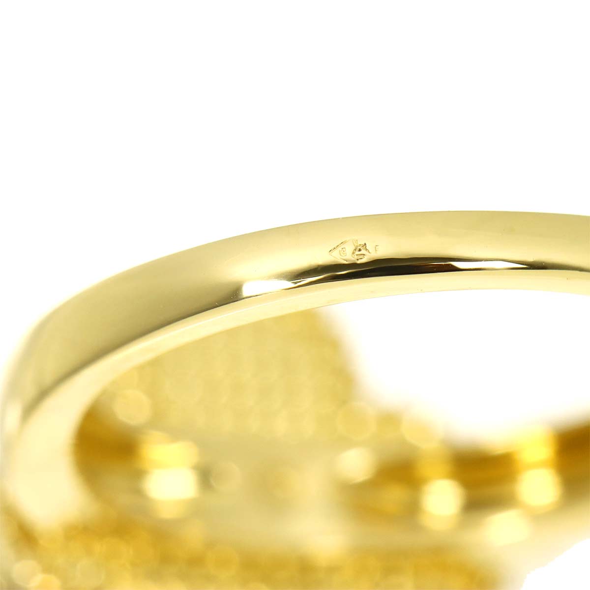 Vintage Alhambra MOP Diamond Ring 18K YG size52 6(US)