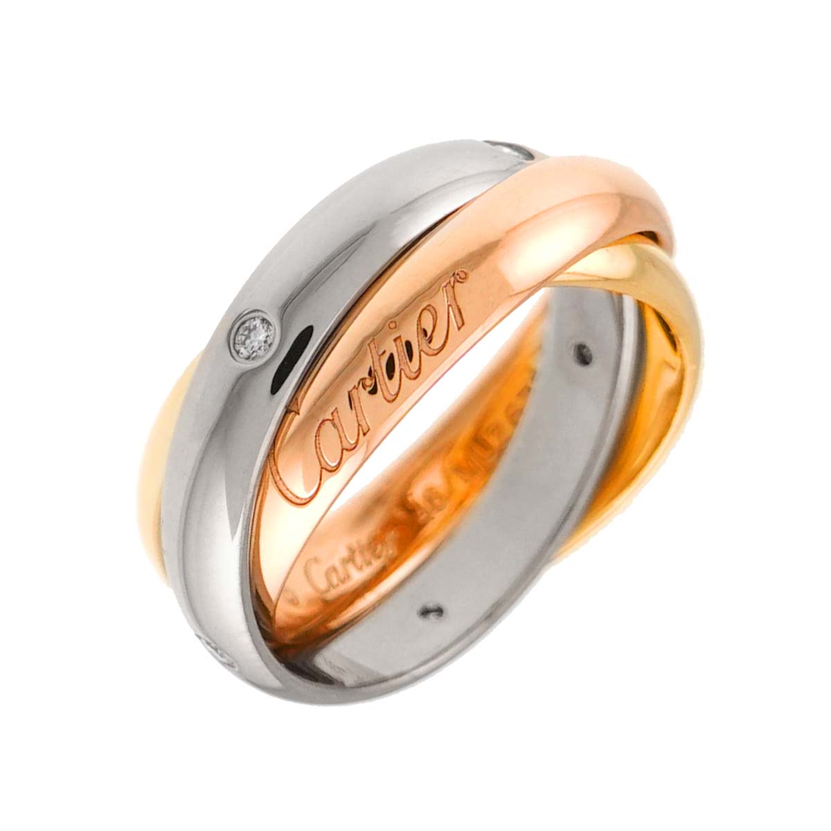 Trinity Diamond 5P Ring 18K YG WG PG 750 Size46 37.5-4(US)