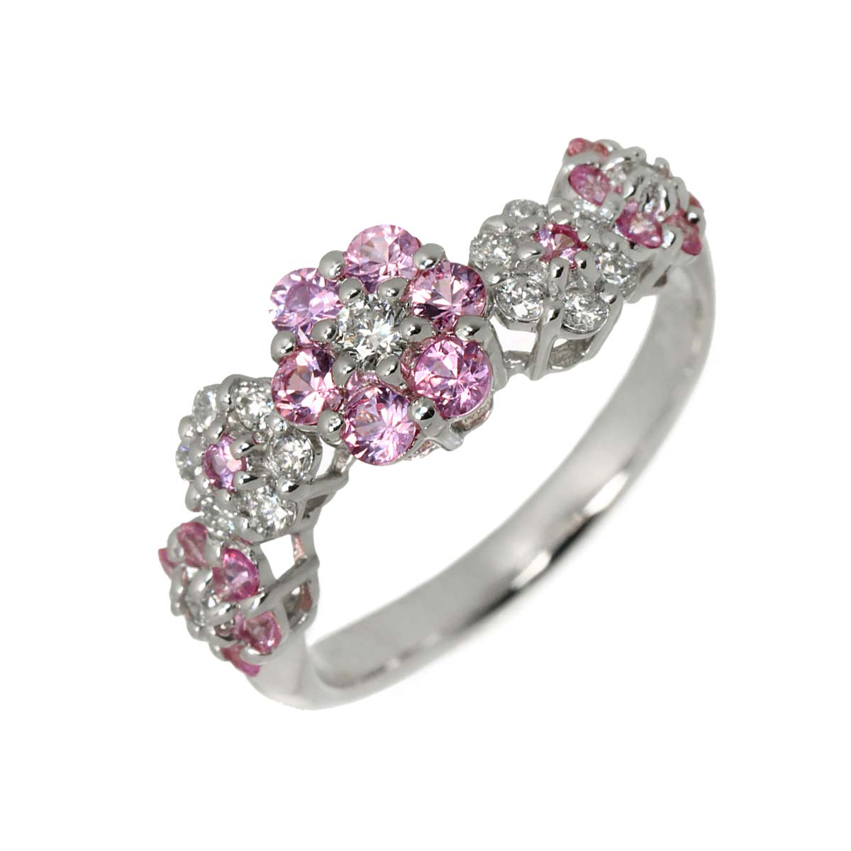 Sapphire 0.67ct Diamond 0.28ct Ring 18K WG Size:6(US)