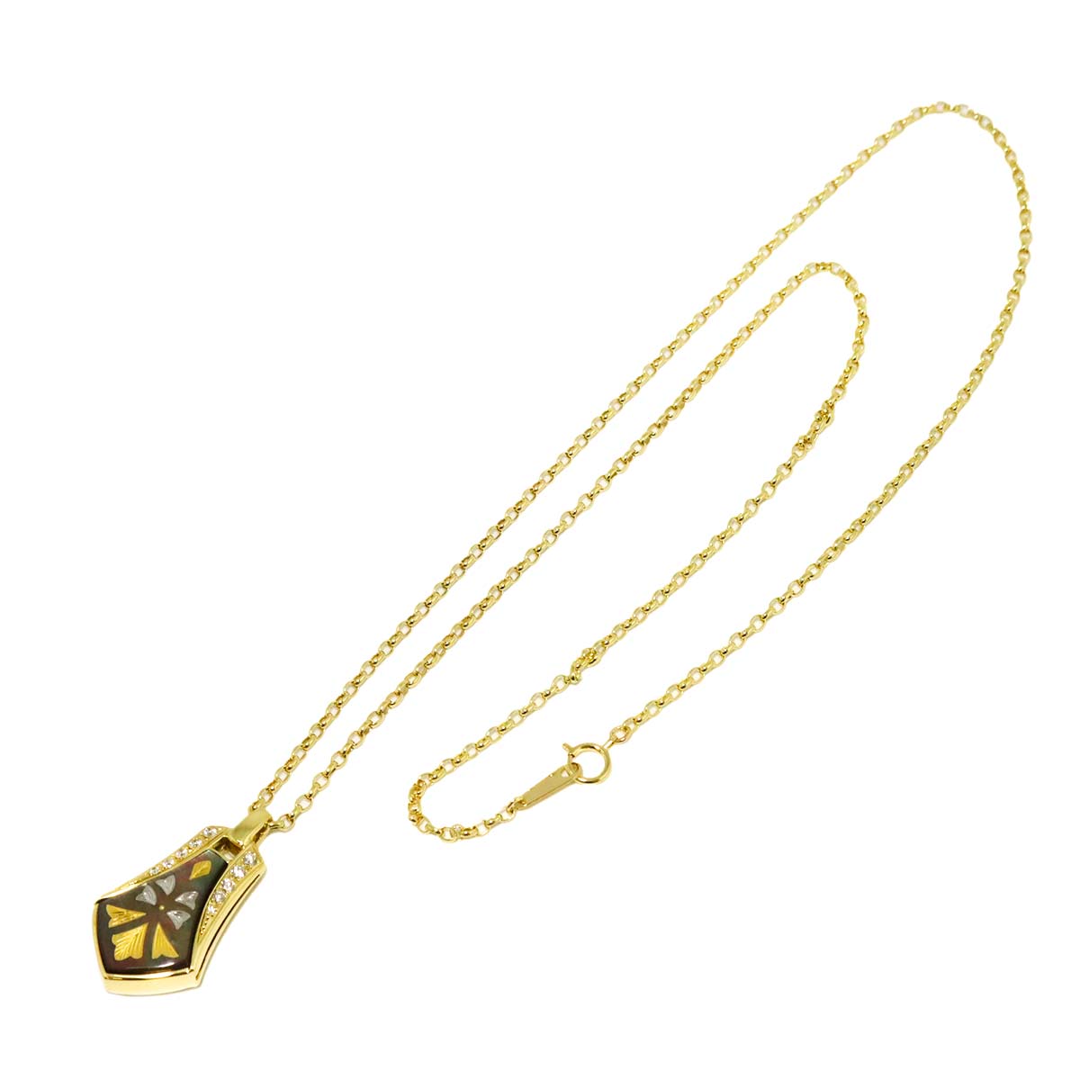 Pique MOP Diamond Necklace 18K YG 750