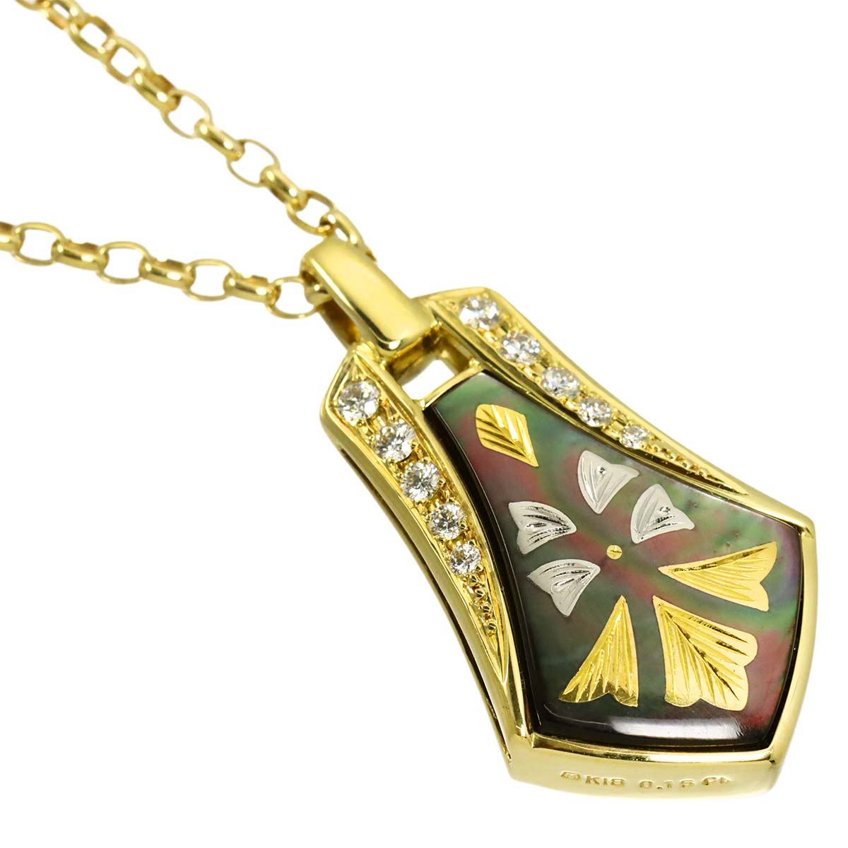 Pique MOP Diamond Necklace 18K YG 750
