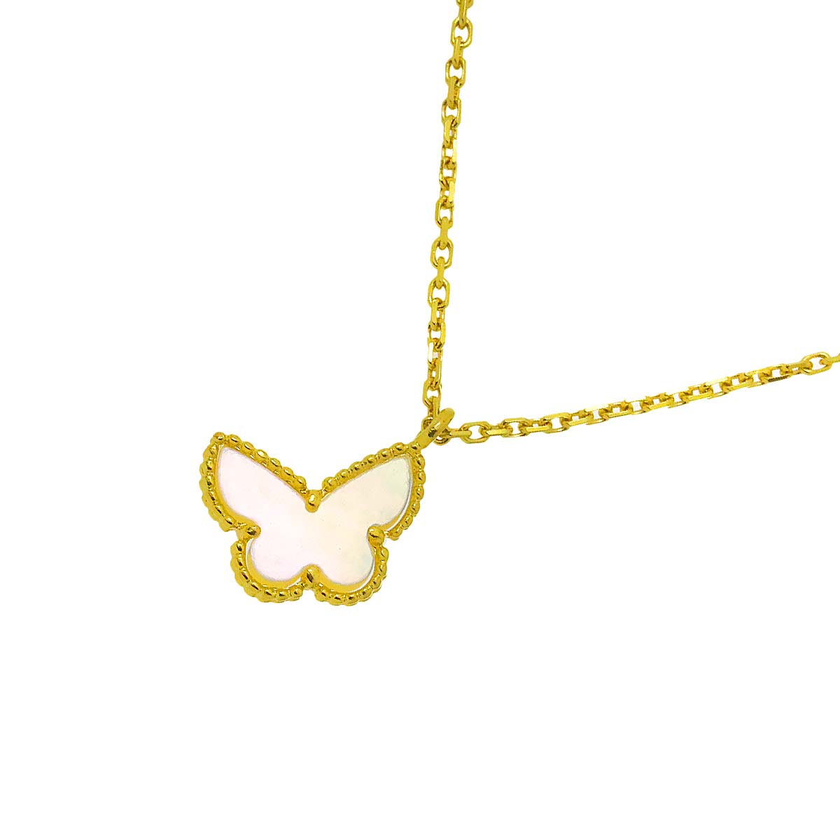 Sweet Papillon MOP Necklace 18K YG 750