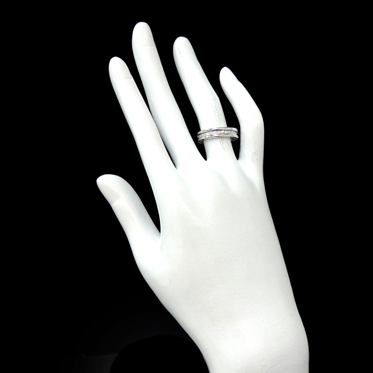 B-zero1 1Band Diamond Ring 18K WG 750 size49 4.5-4.75(US)