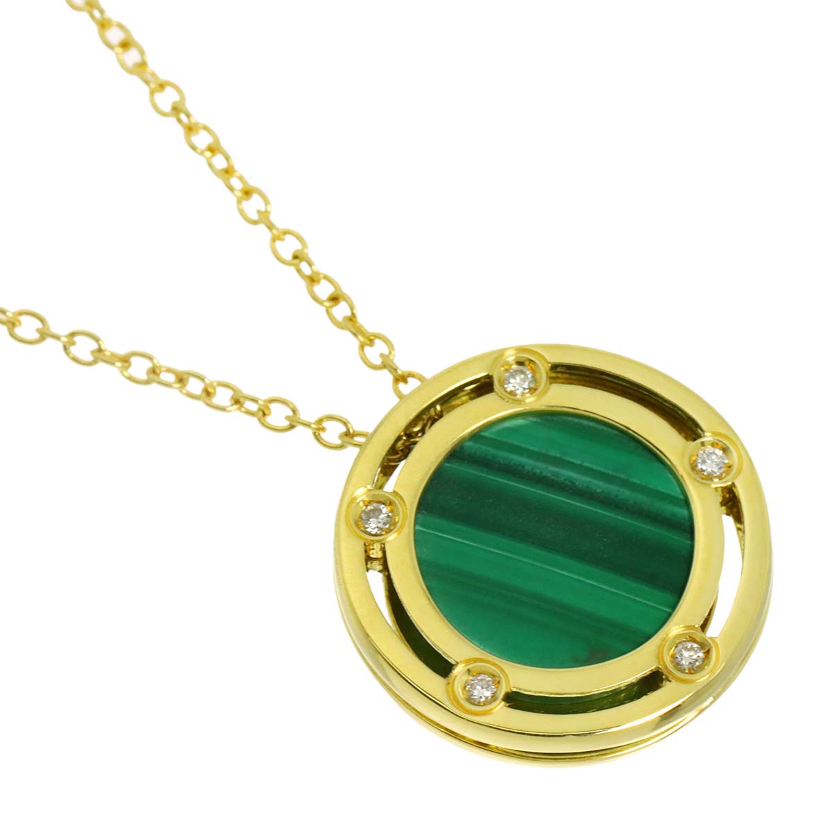 D-SIDE Malachite Diamond Necklace 18K YG 750
