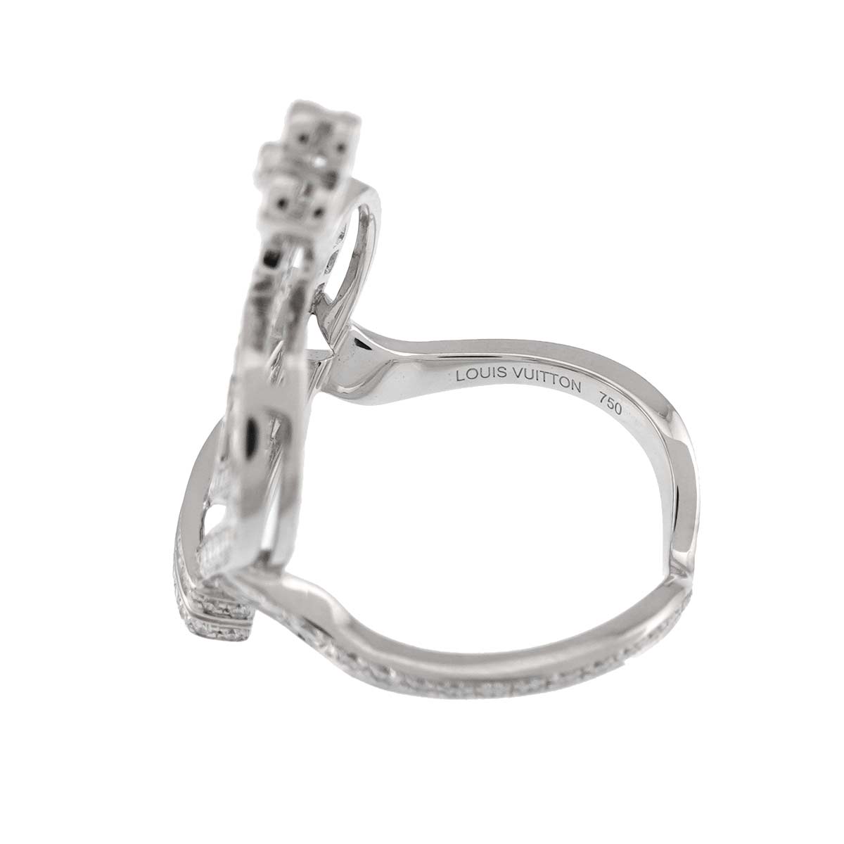 Bague Crown Diamond Ring 18K WG 750 size54 6.25-6.5(US)