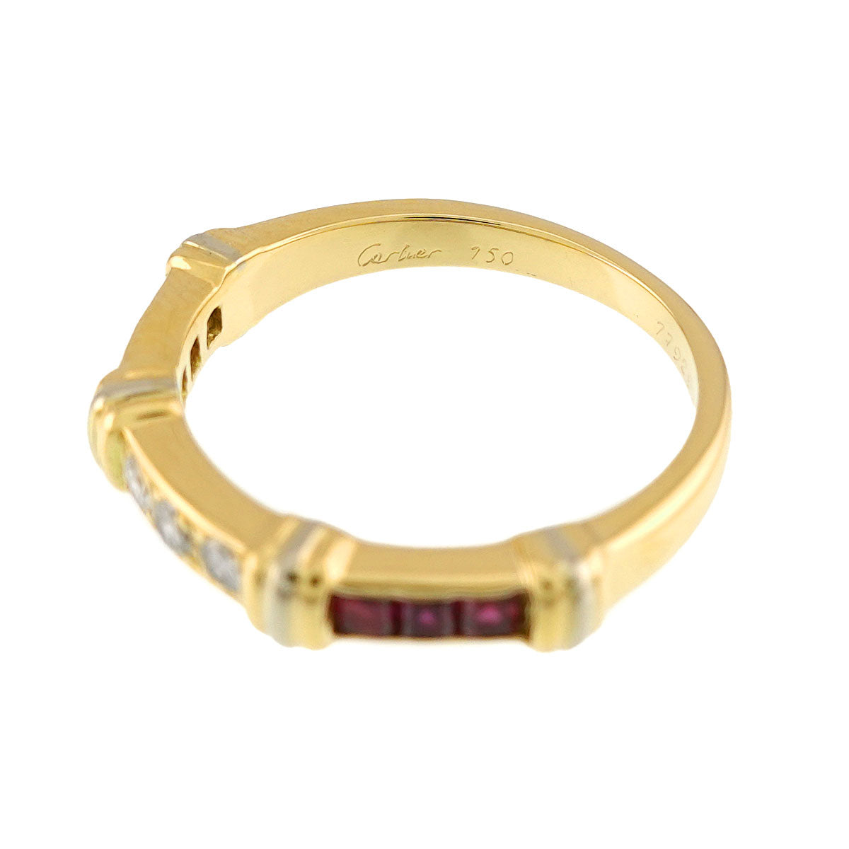 Contessa Diamond Ruby Ring 18K YG WG 750 size53 6-6.25(US)
