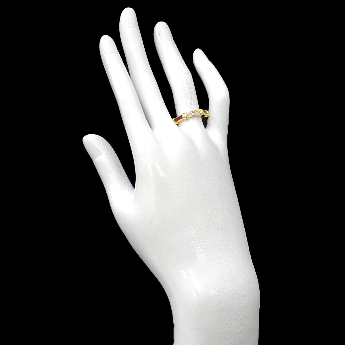 Contessa Diamond Ruby Ring 18K YG WG 750 size53 6-6.25(US)