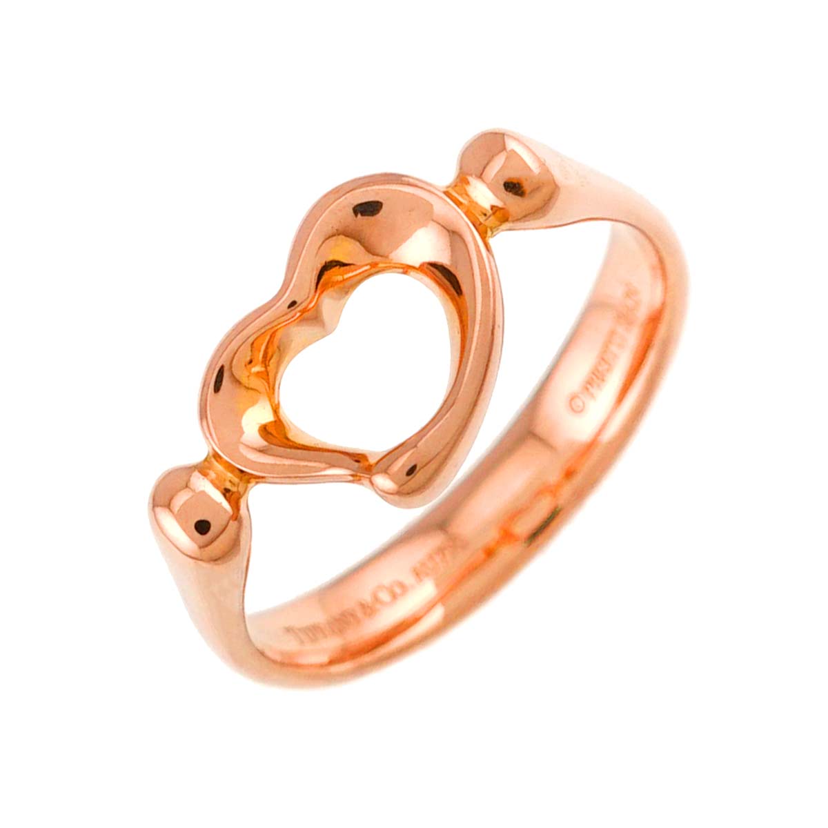 Open Heart Ring 18K Pink Gold 750 size4.5-4.75(US)