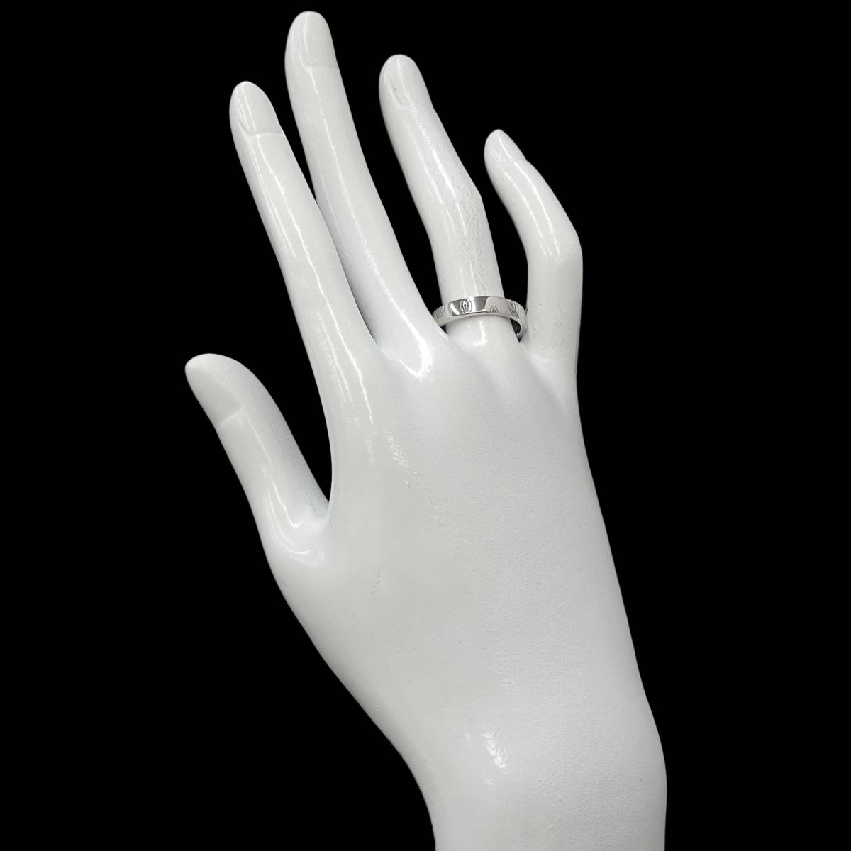 Happy Birthday Ring 18K White Gold 750 Size57 7.5-7.75(US)