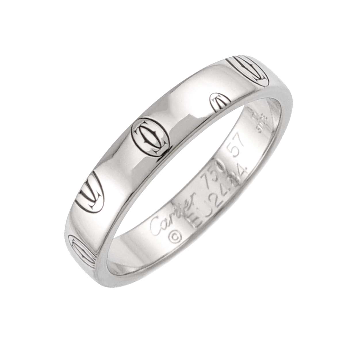 Happy Birthday Ring 18K White Gold 750 Size57 7.5-7.75(US)