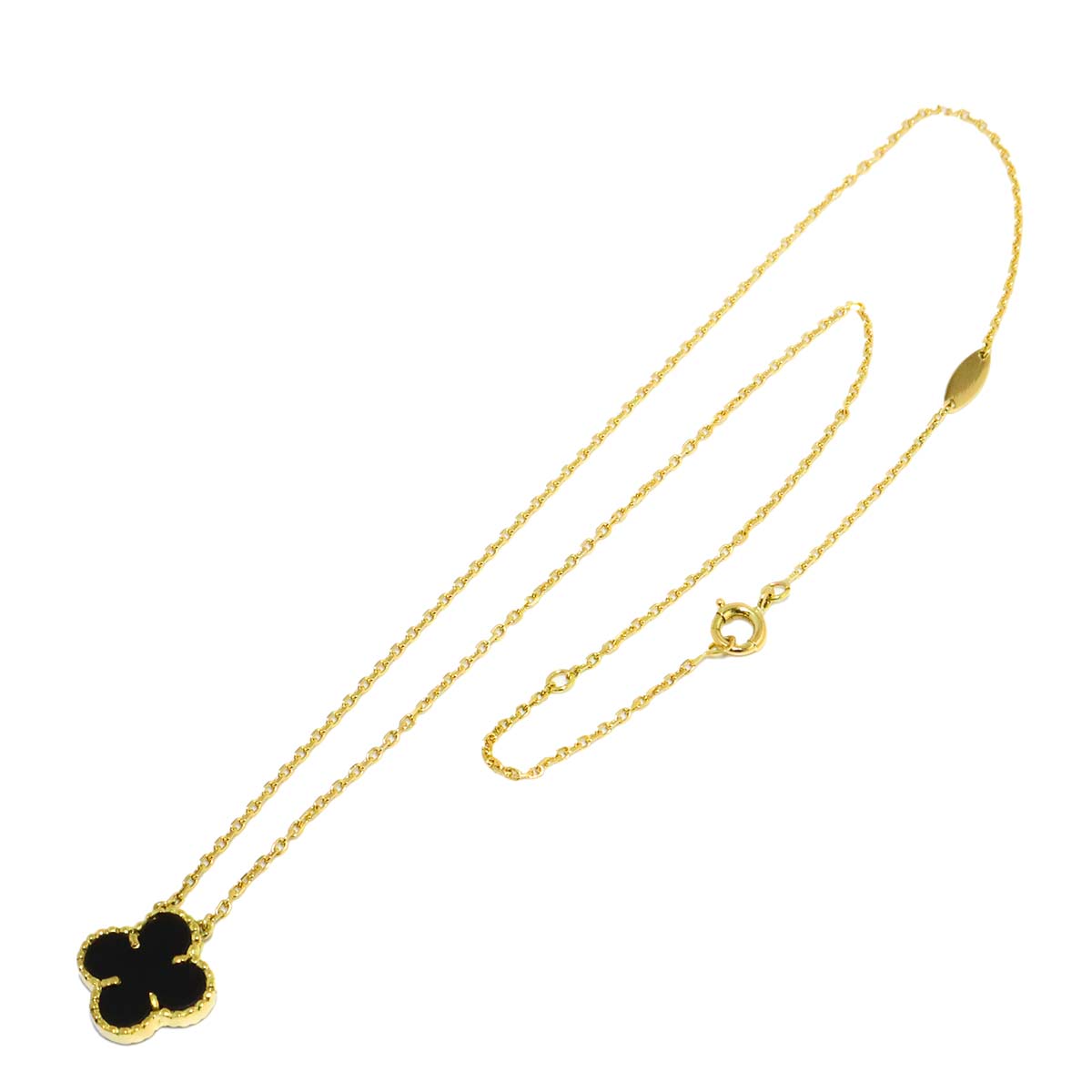 Vintage Alhambra Onyx Necklace 18K YG 750