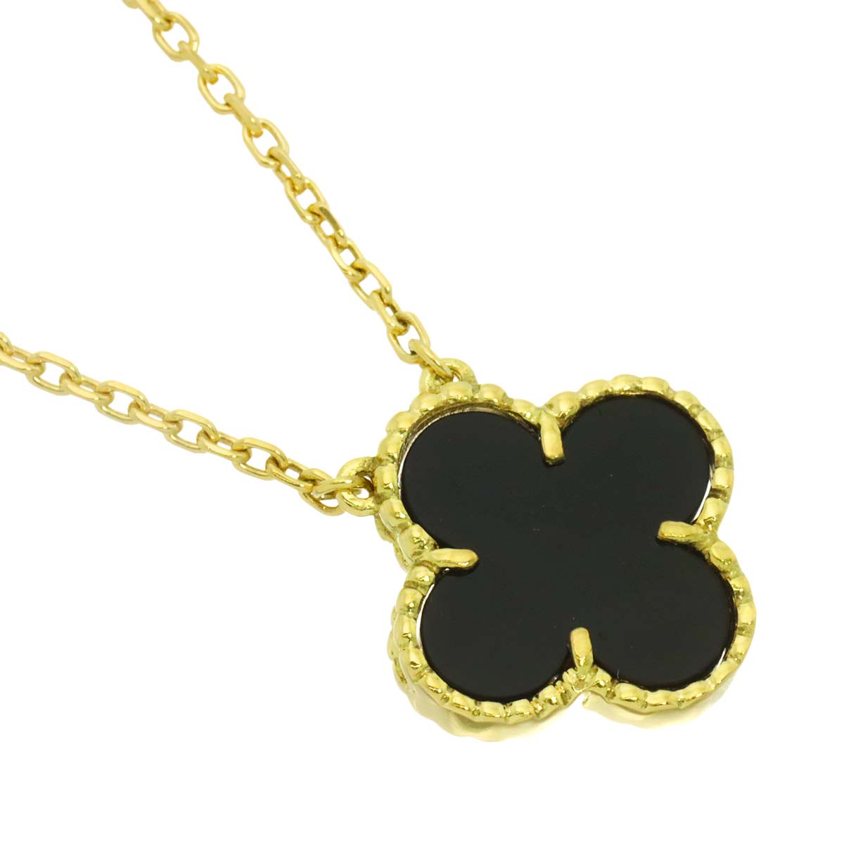 Vintage Alhambra Onyx Necklace 18K YG 750