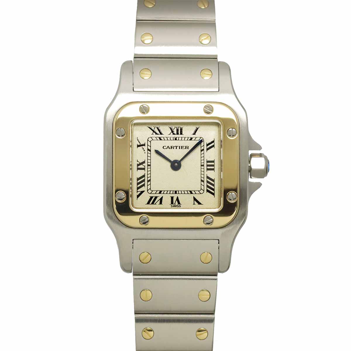 Santos Galbee W20012C4 750 YG Cream Dial Ladies Watch