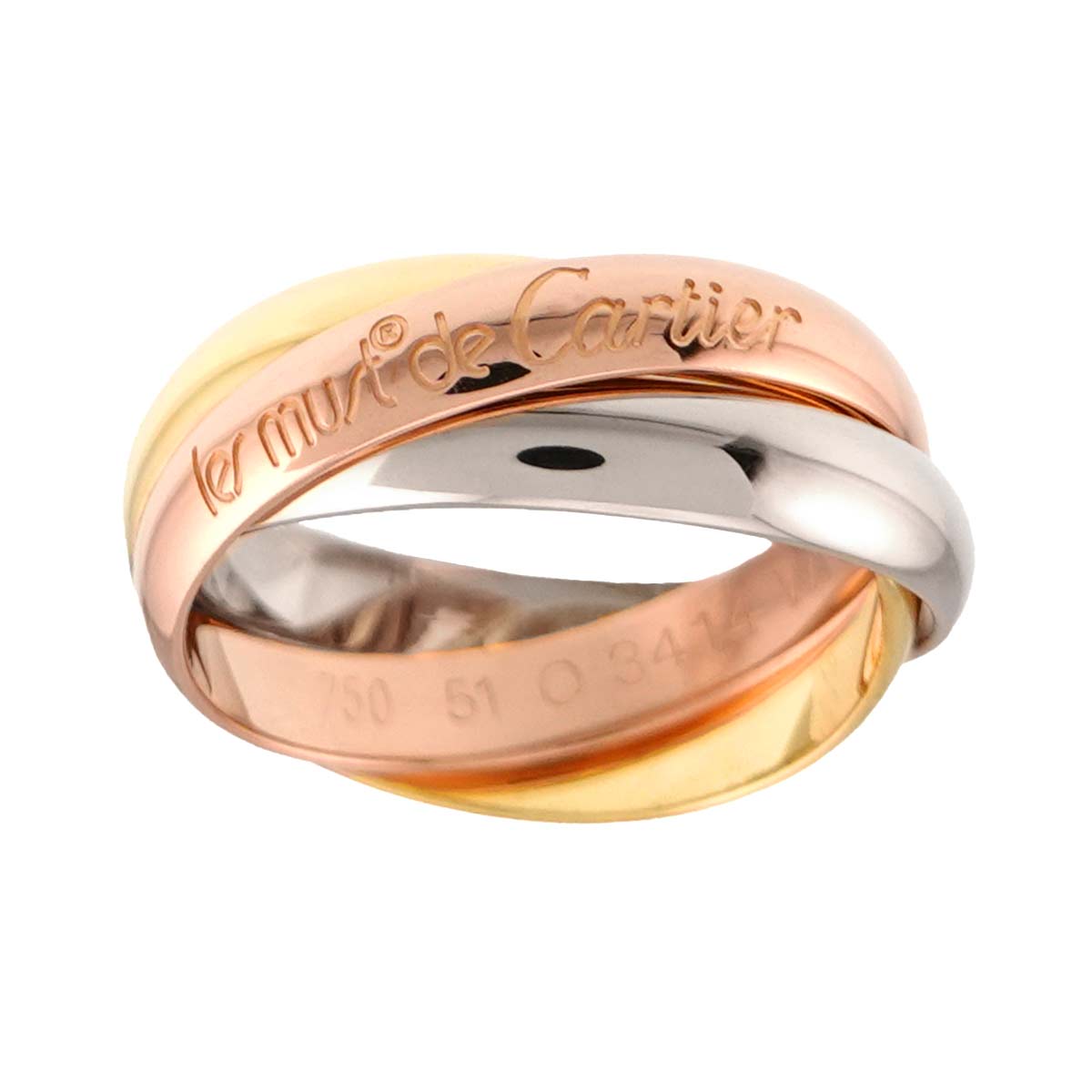 Trinity MM Ring 18K YG WG PG 750 Size51 5.5-5.75(US)