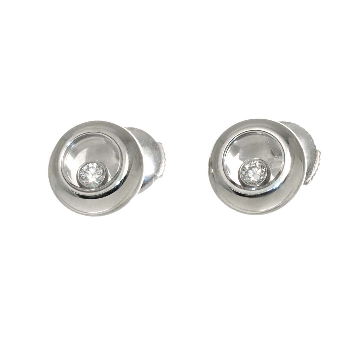 Happy Diamond Earrings Pierced 18K WG 750