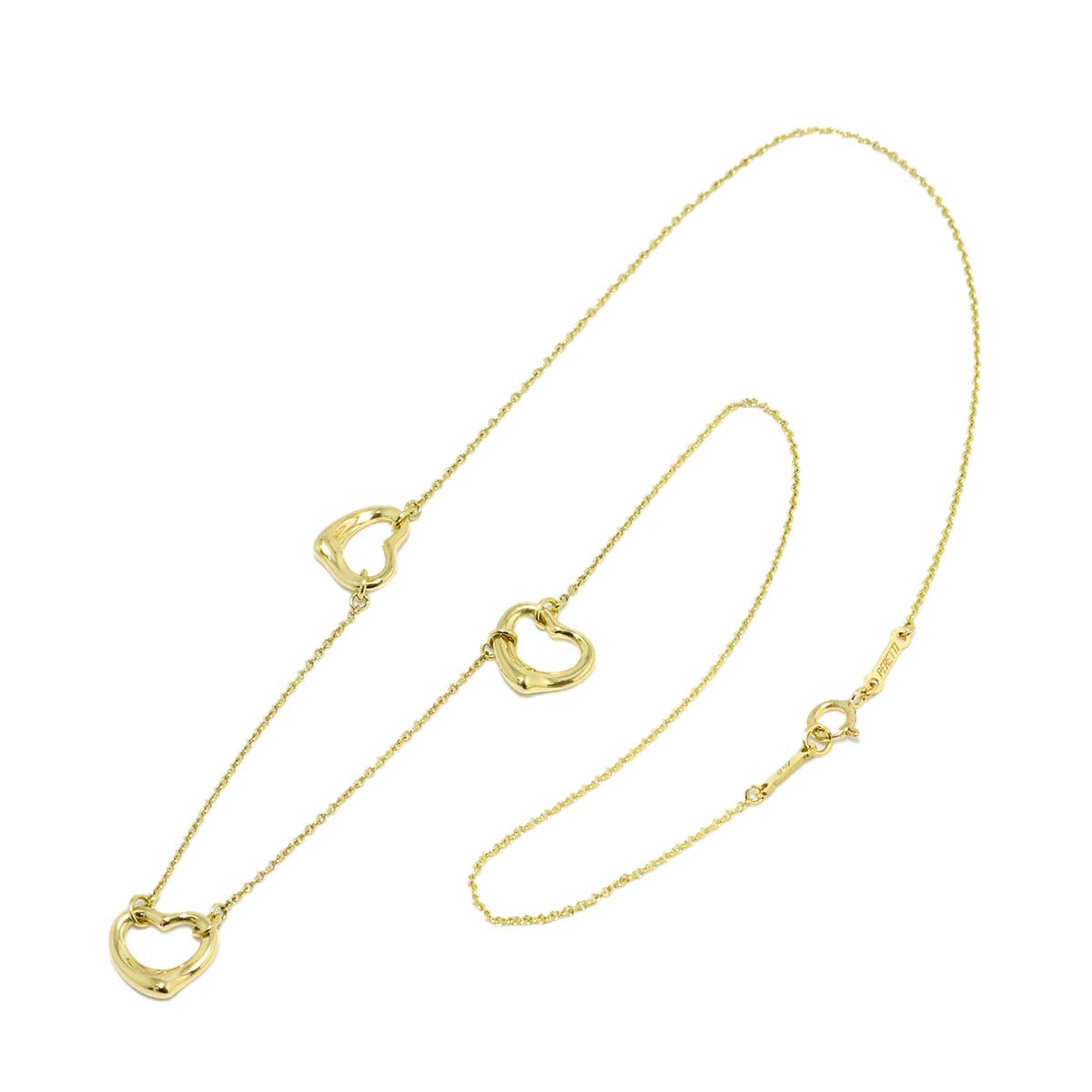 Open Heart 3P Necklace 18K Yellow Gold 750