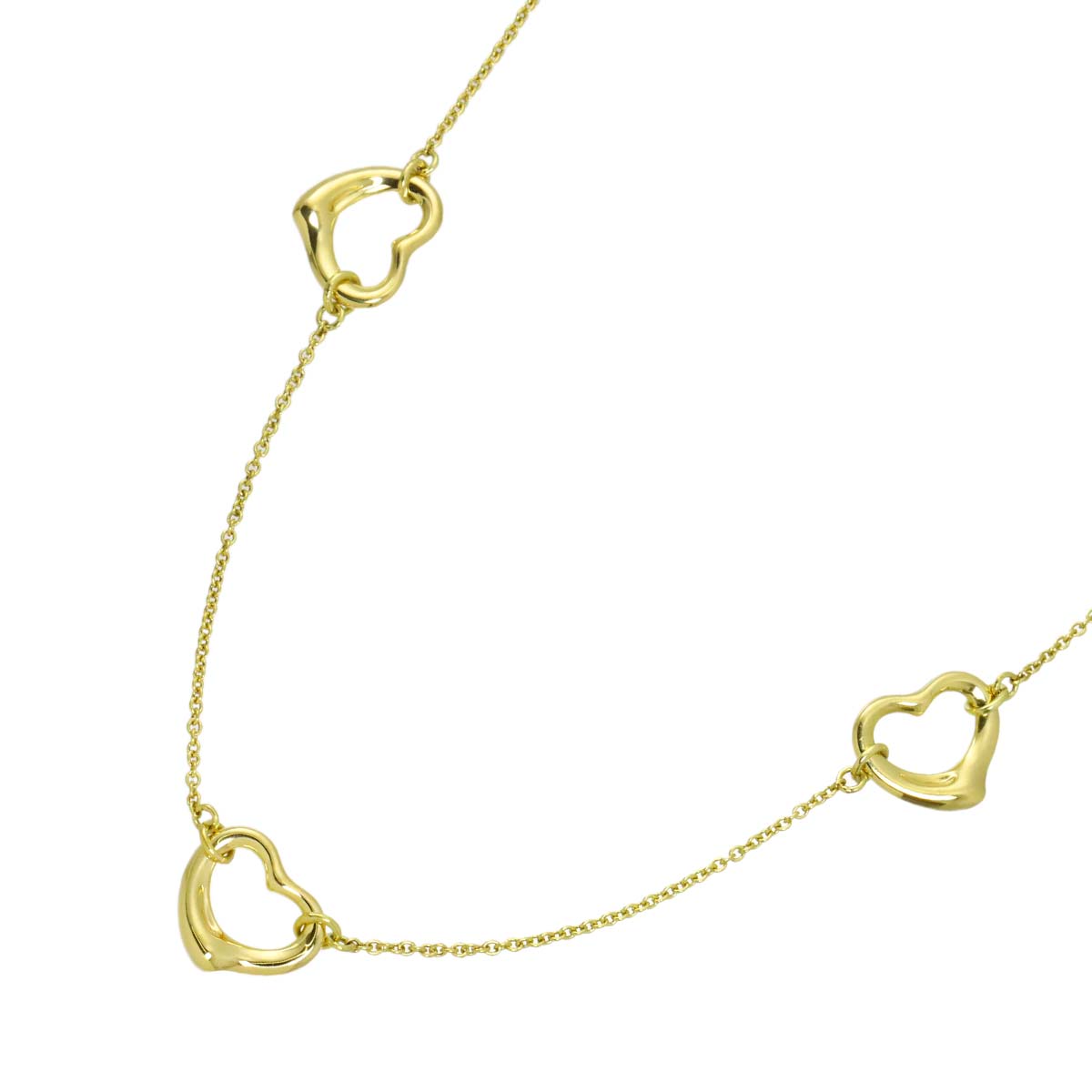 Open Heart 3P Necklace 18K Yellow Gold 750
