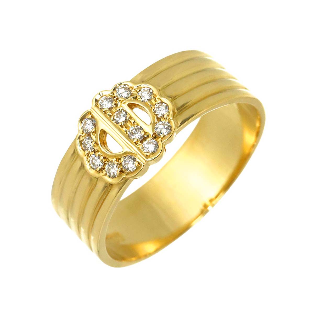 Diamond Ring 18K YG 750 size5.25(US)