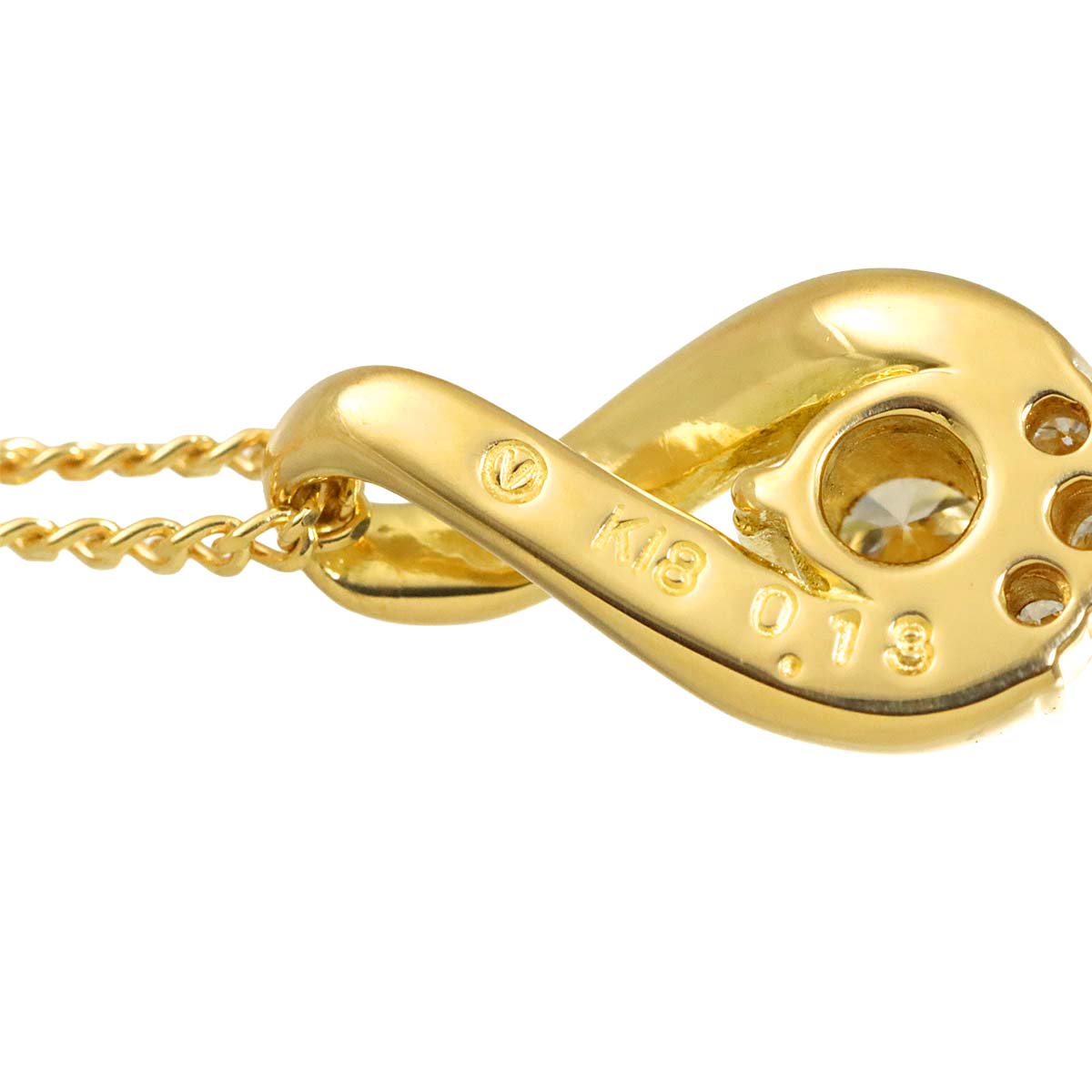 Diamond 0.13ct Necklace 18K Yellow Gold 750