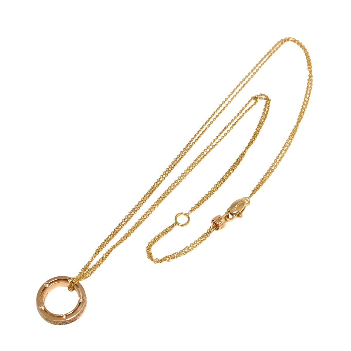 D-SIDE Pave Diamond 10P Necklace 18K Pink Gold 750