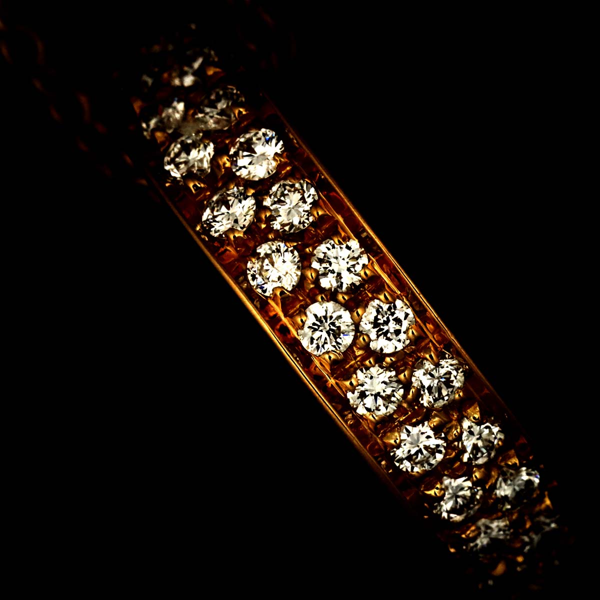 D-SIDE Pave Diamond 10P Necklace 18K Pink Gold 750