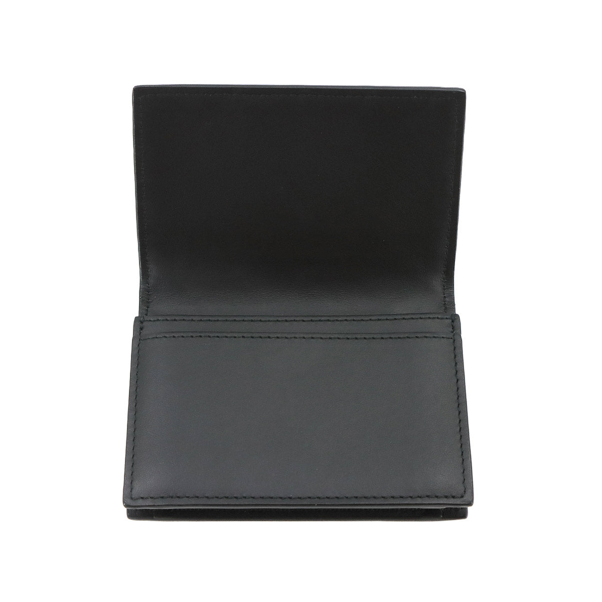 Intrecciato Card Case Leather Black