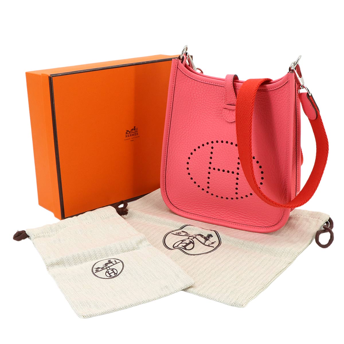 Evelyne Amazon TPM Shoulder Bag Taurillon Clemence Rose Azalee