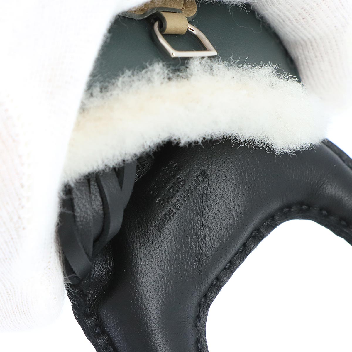 Rodeo Robeo Plush PM Bag Charm Black Agneau Milo Beige Marfa