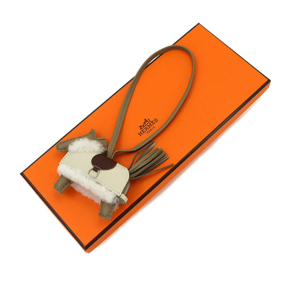 Rodeo Robeo Plush PM Bag Charm Agneau Milo Beige Marfa Craie
