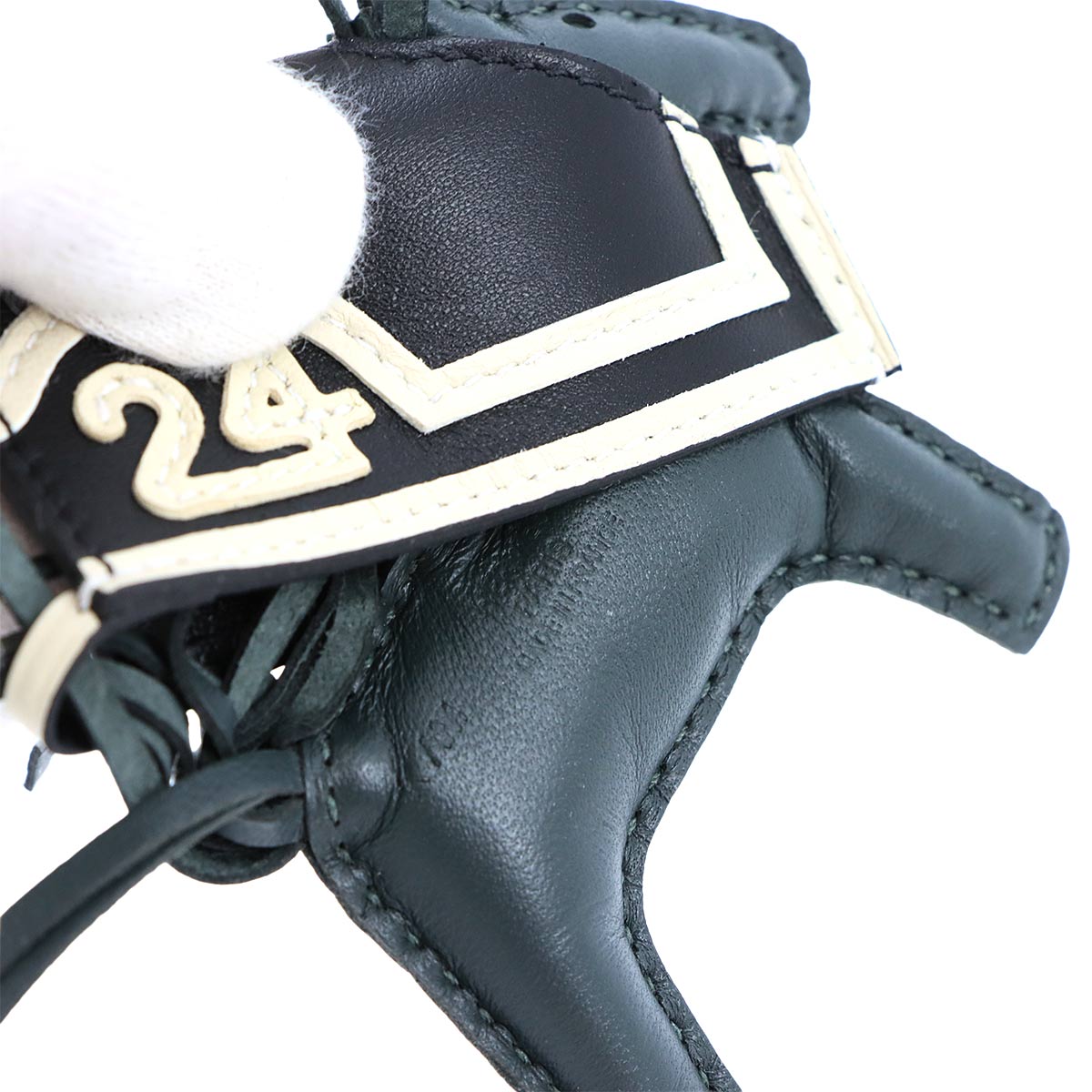 Rodeo Robeo PM Bag Charm Agneau Milo Vert Mangrove Black Craie