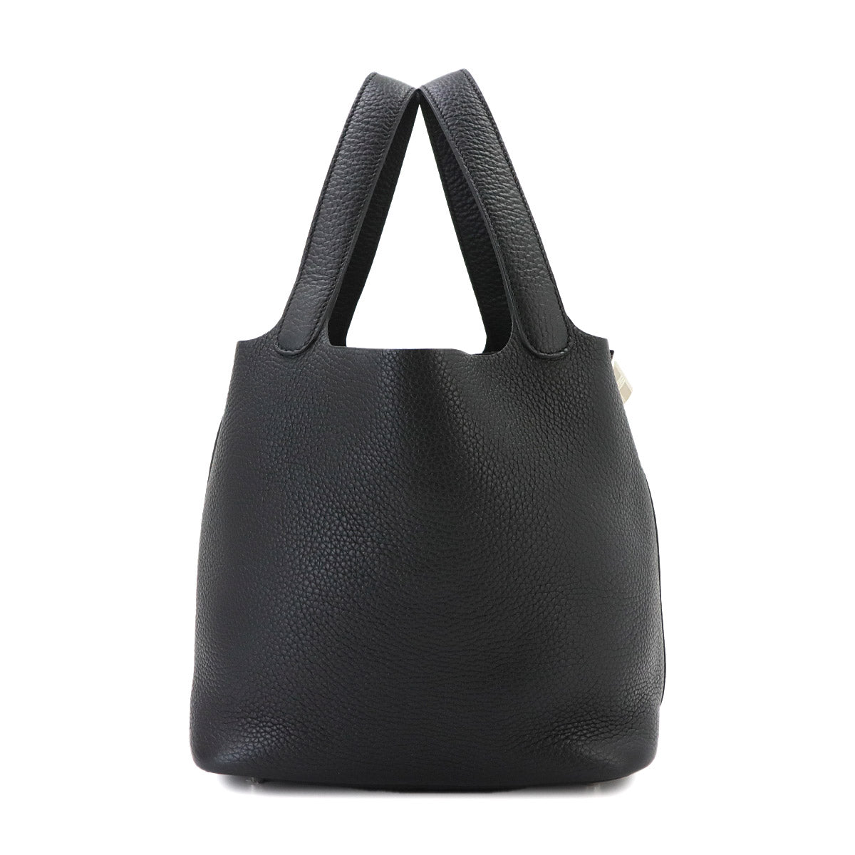 Picotin Lock MM Hand Bag Taurillon Clemence Black Purse