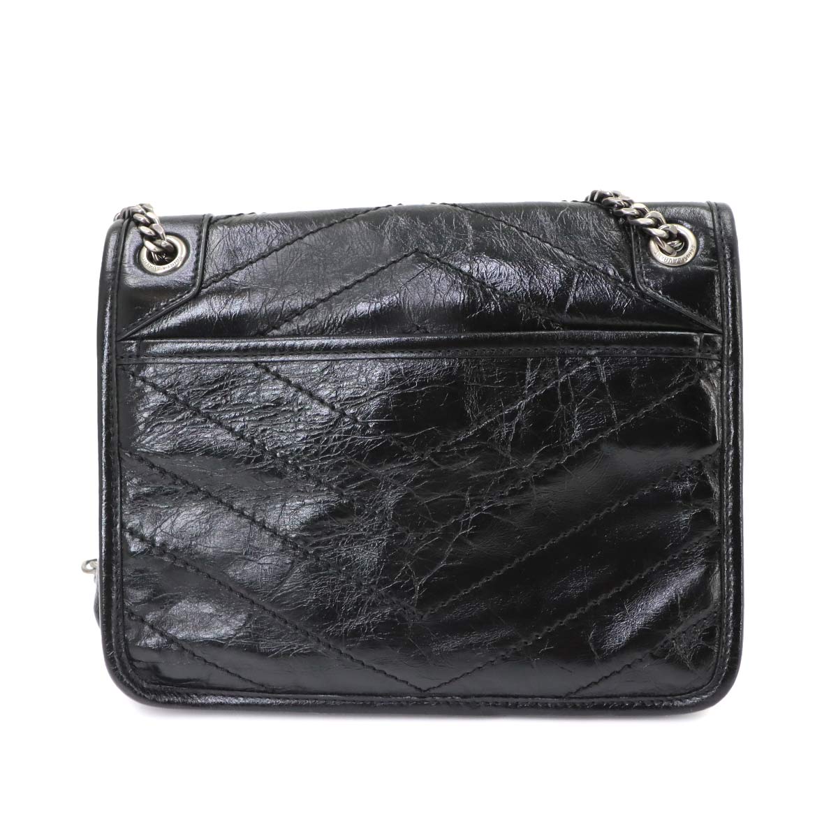 Niki Baby Chain Shoulder Bag Leather Noir 633160