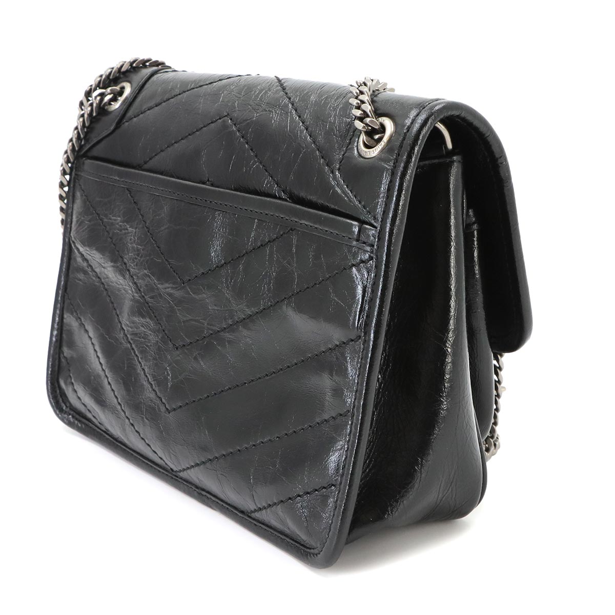 Niki Baby Chain Shoulder Bag Leather Noir 633160