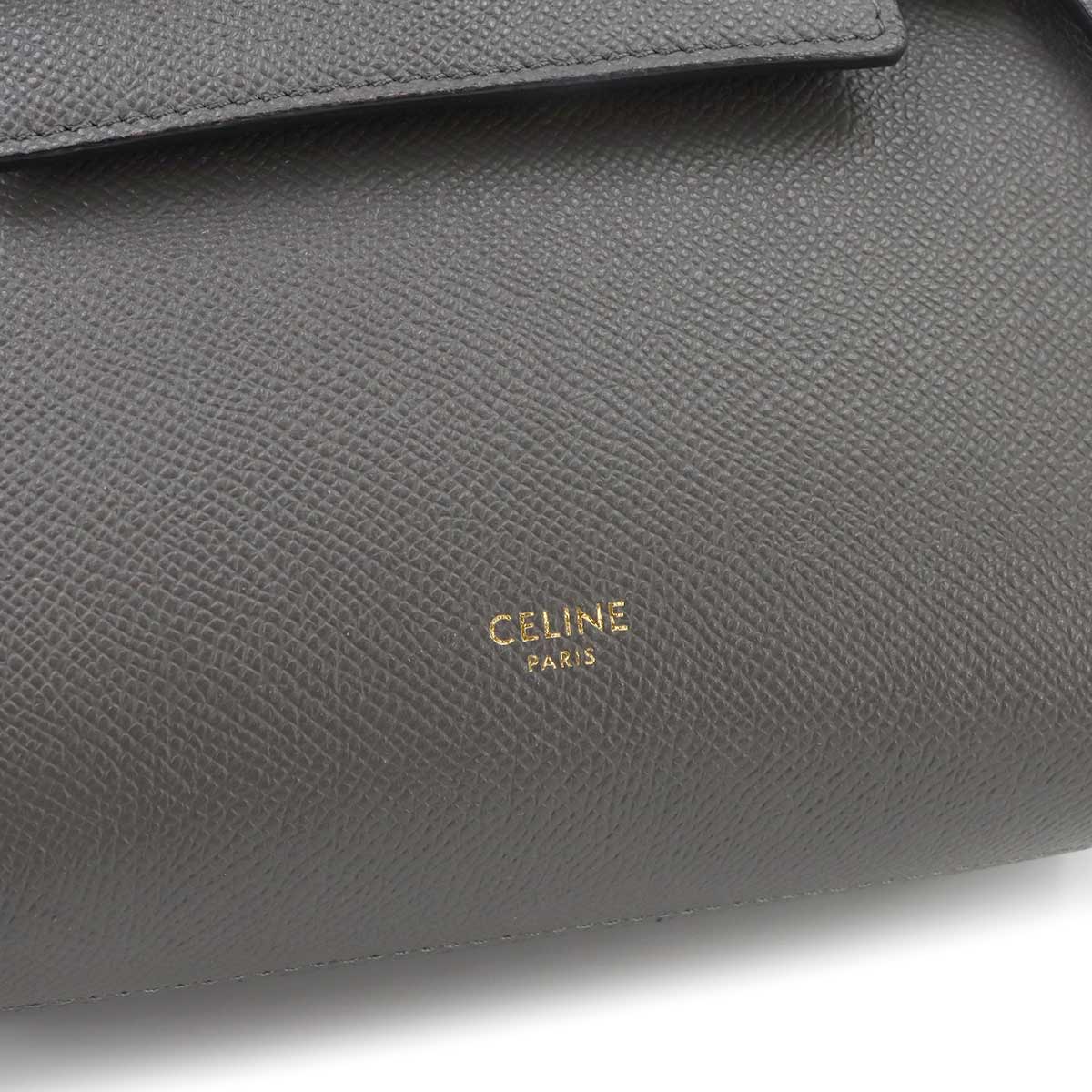 Belt Bag Nano 2way Hand Shoulder Bag Leather Gray 189003