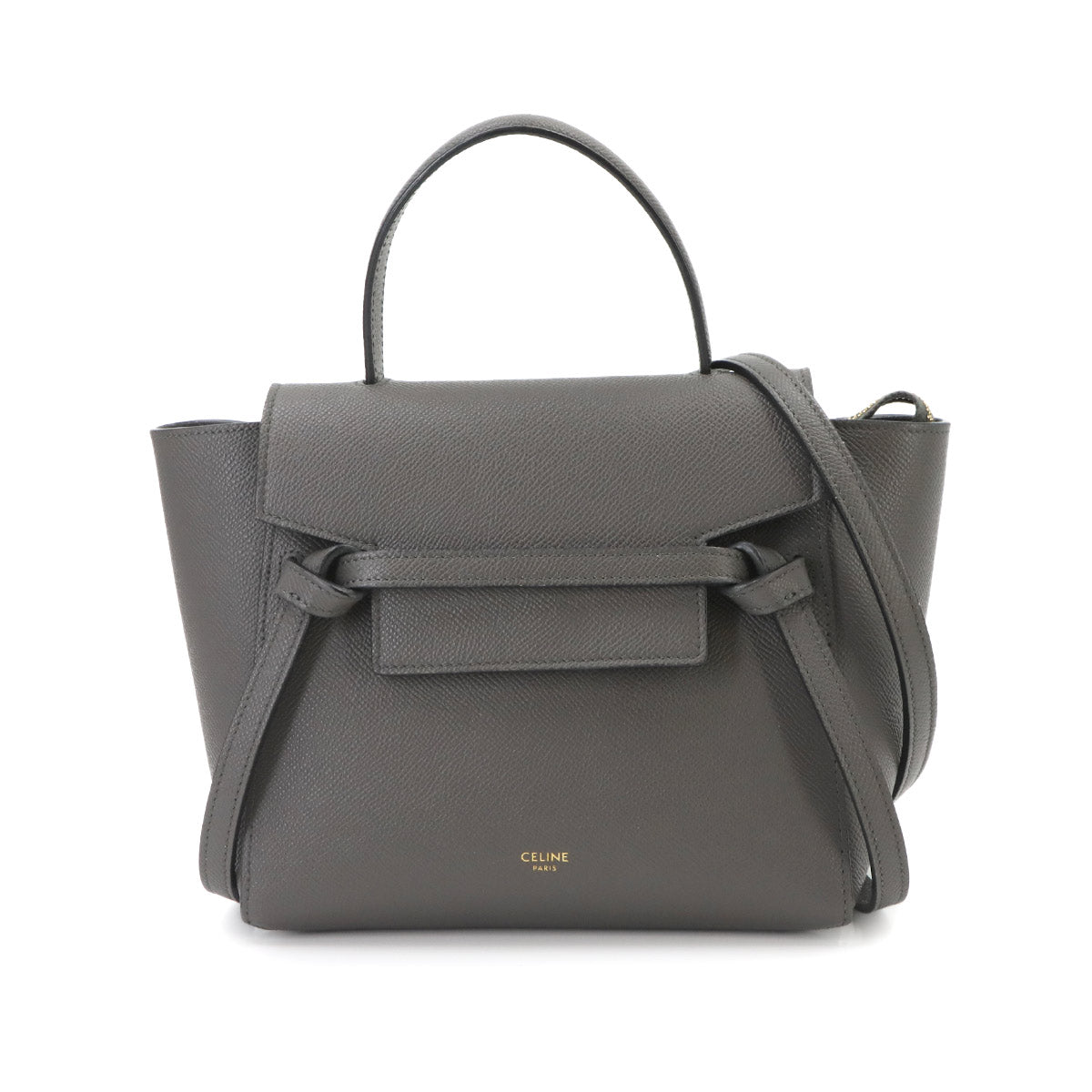 Belt Bag Nano 2way Hand Shoulder Bag Leather Gray 189003