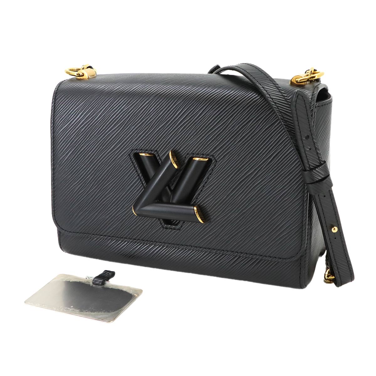 Epi Twist MM Chain Shoulder Bag Leather Noir M21117 Purse