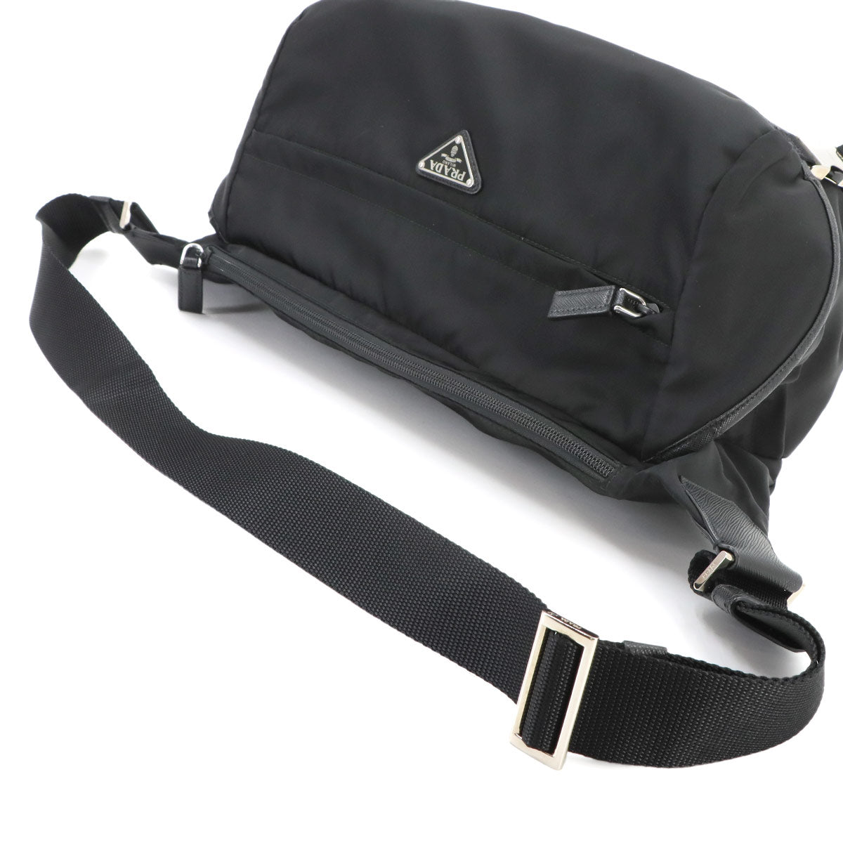 Shoulder Bag Nylon Saffiano Leather Nero Black VA0994 Purse