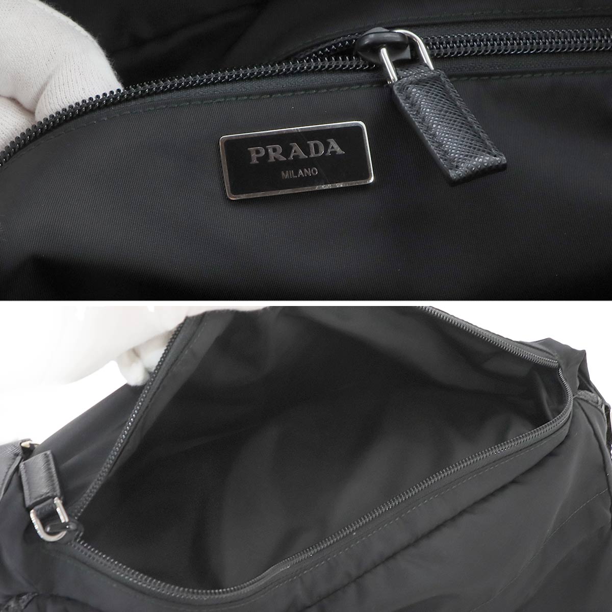 Shoulder Bag Nylon Saffiano Leather Nero Black VA0994 Purse