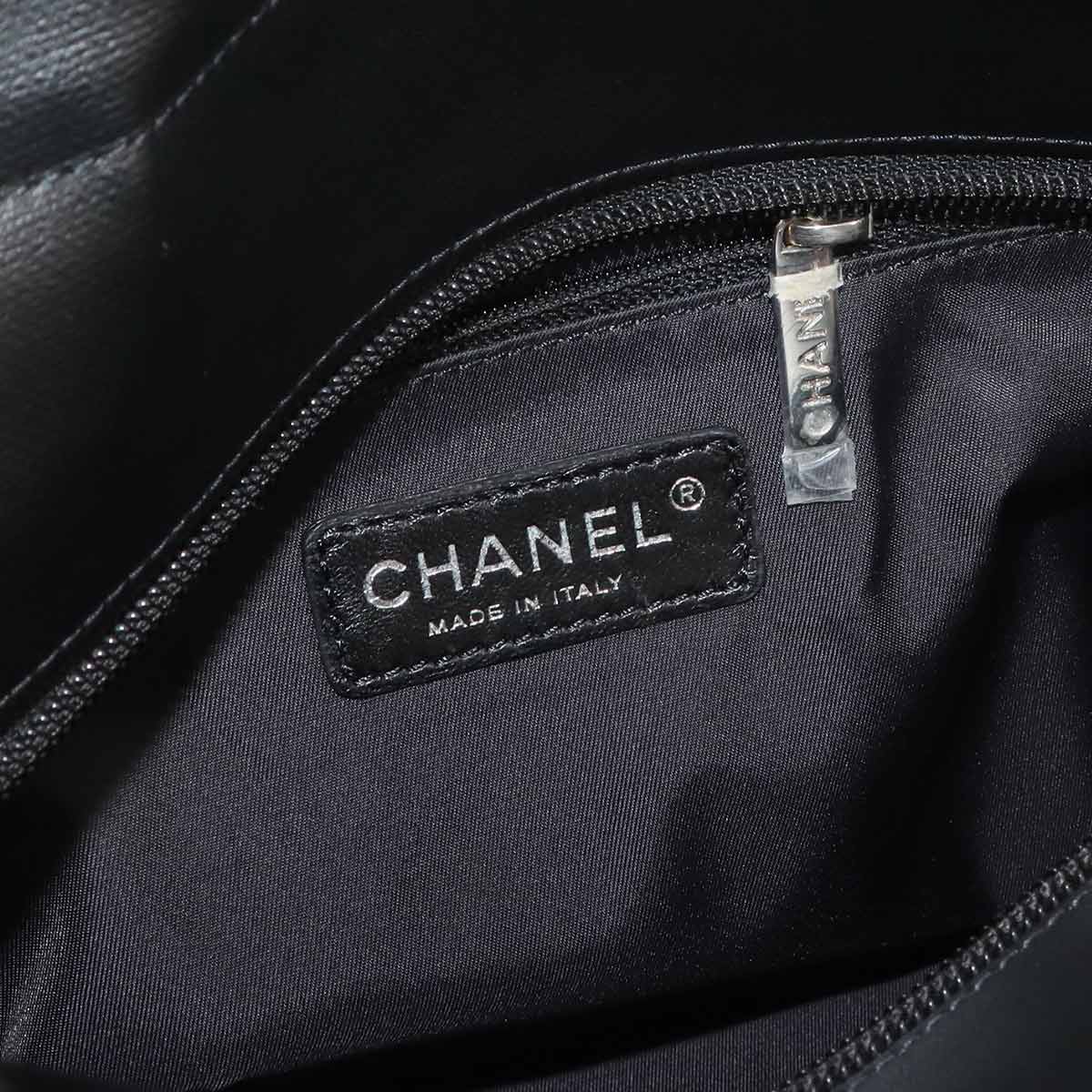 Paris Biarritz PM Tote Bag PVC Nylon Leather Black A34208 Purse