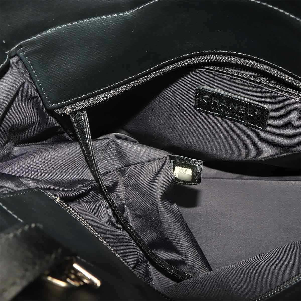 Paris Biarritz PM Tote Bag PVC Nylon Leather Black A34208 Purse