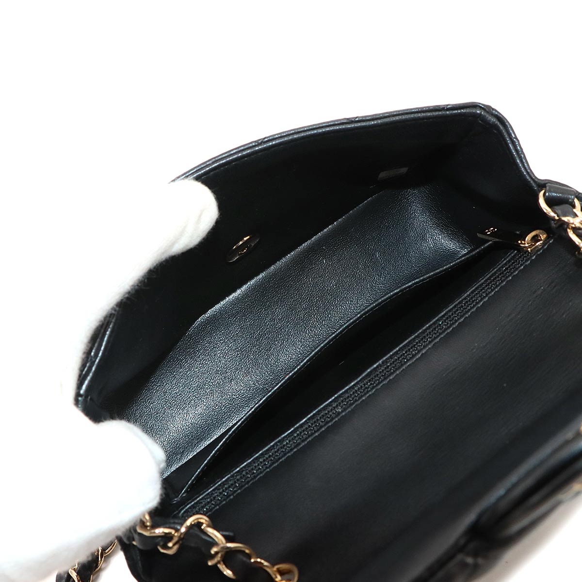 Mini Matelasse 20 Chain Shoulder Bag Leather Black A69900 Purse