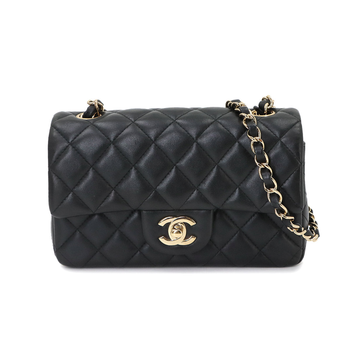 Mini Matelasse 20 Chain Shoulder Bag Leather Black A69900 Purse