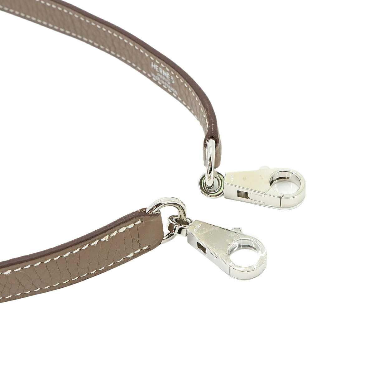 Shoulder Strap Taurillon Clemence Leather Etoupe Accessory