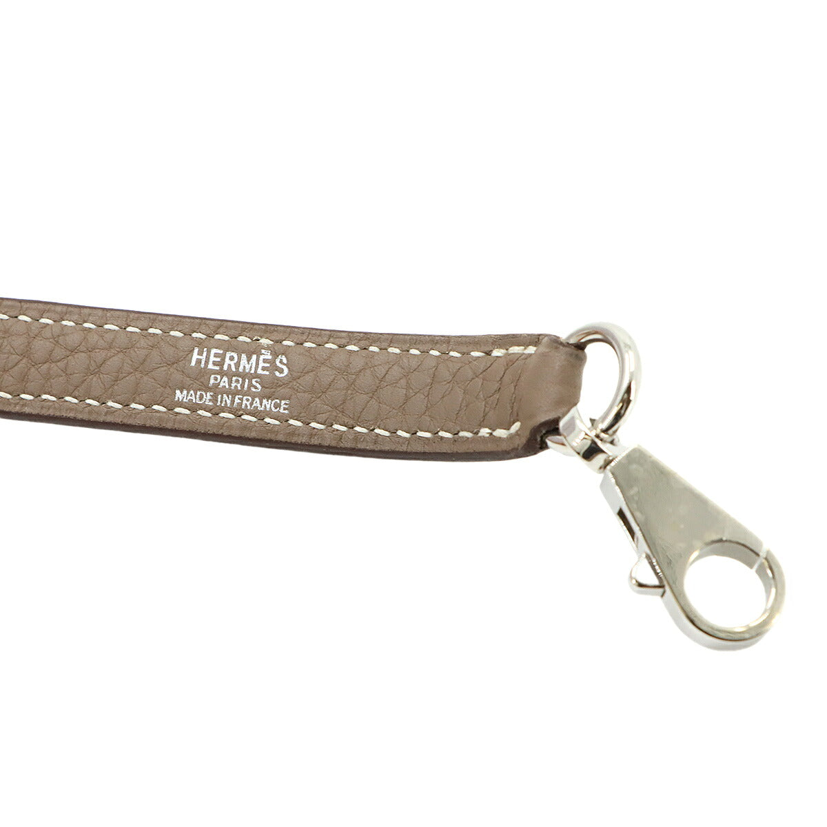 Shoulder Strap Taurillon Clemence Leather Etoupe Accessory