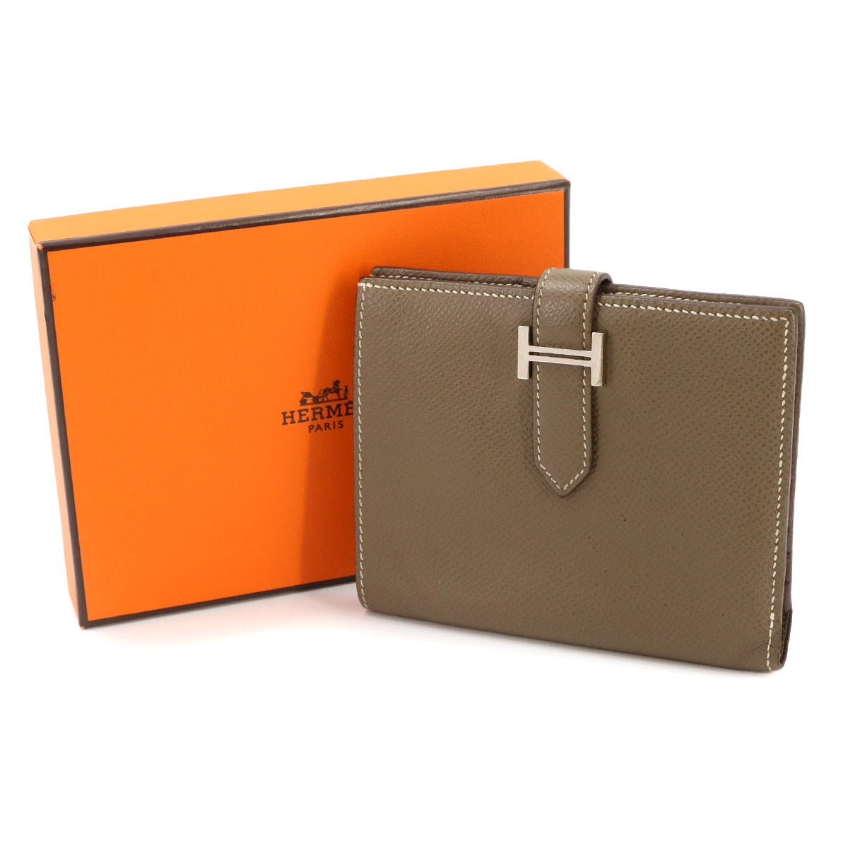 Bearn Compact Verso Wallet Veau Epsom Leather Etoupe Purse