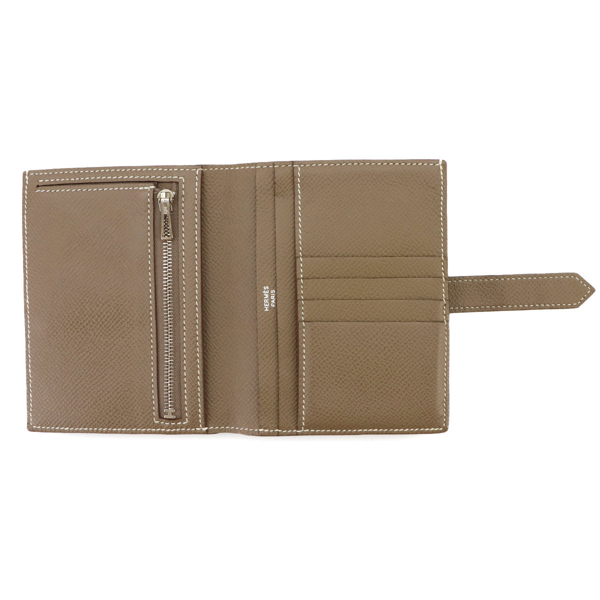 Bearn Compact Verso Wallet Veau Epsom Leather Etoupe Purse
